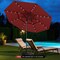 Outdoor 10 Feet Solar Umbrella with LED Lights and Adjustable Tilt for Perfect Shade